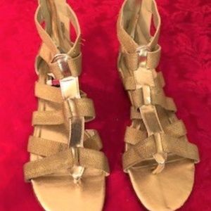 New...Dollhouse Gold Gladiator Sandals size 10
